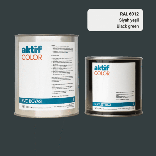 RAL 6012 Siyah Yeşil PVC Boyası – 1 kg Boya + 0,5 kg Sertleştirici