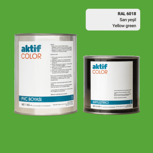 RAL 6018 Sarı Yeşil PVC Boyası – 1 kg Boya + 0,5 kg Sertleştirici