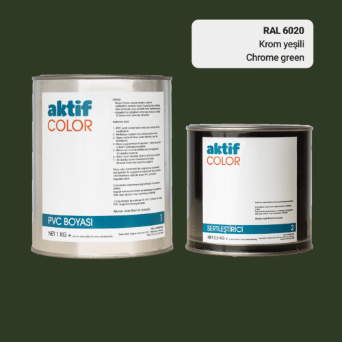 RAL 6020 Krom Yeşili PVC Boyası – 1 kg Boya + 0,5 kg Sertleştirici