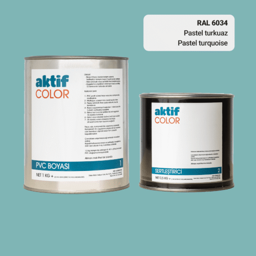 RAL 6034 Pastel Turkuaz PVC Boyası – 1 kg Boya + 0,5 kg Sertleştirici