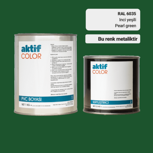 RAL 6035 İnci Yeşili PVC Boyası – 1 kg Boya + 0,5 kg Sertleştirici