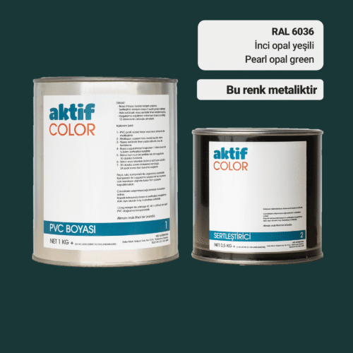 RAL 6036 İnci Opal Yeşili PVC Boyası – 1 kg Boya + 0,5 kg Sertleştirici