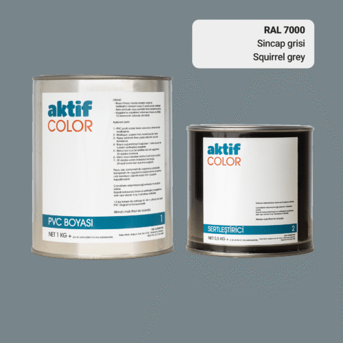 RAL 7000 Sincap Grisi PVC Boyası – 1 kg Boya + 0,5 kg Sertleştirici