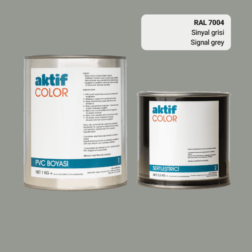 RAL 7004 Sinyal Grisi PVC Boyası – 1 kg Boya + 0,5 kg Sertleştirici