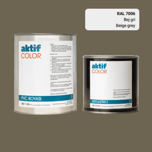 RAL 7006 Bej Gri PVC Boyası – 1 kg Boya + 0,5 kg Sertleştirici