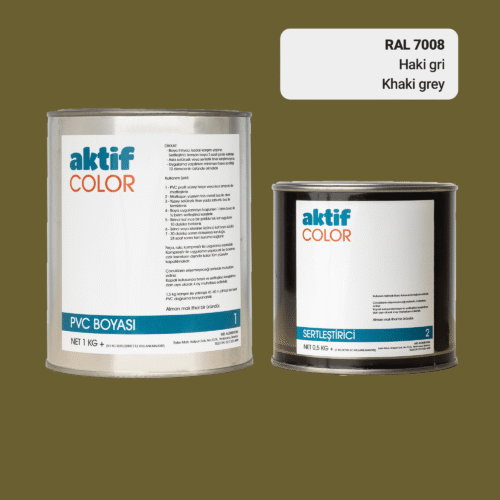RAL 7008 Haki Gri PVC Boyası – 1 kg Boya + 0,5 kg Sertleştirici