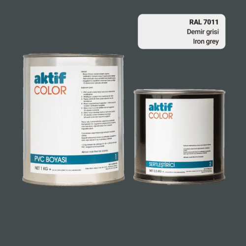 RAL 7011 Demir Grisi PVC Boyası – 1 kg Boya + 0,5 kg Sertleştirici