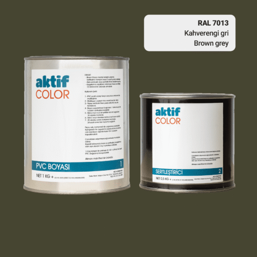 RAL 7013 Kahverengi Gri PVC Boyası – 1 kg Boya + 0,5 kg Sertleştirici