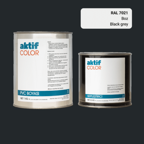 RAL 7021 Boz PVC Boyası – 1 kg Boya + 0,5 kg Sertleştirici