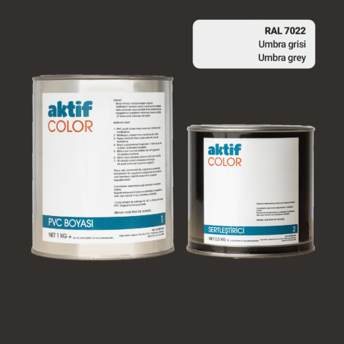 RAL 7022 Umbra Grisi PVC Boyası – 1 kg Boya + 0,5 kg Sertleştirici