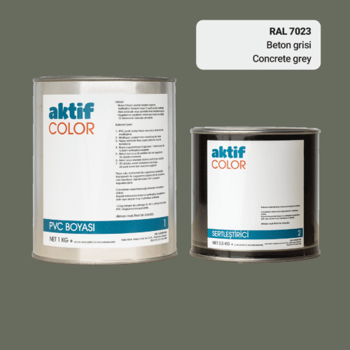 RAL 7023 Beton Grisi PVC Boyası – 1 kg Boya + 0,5 kg Sertleştirici