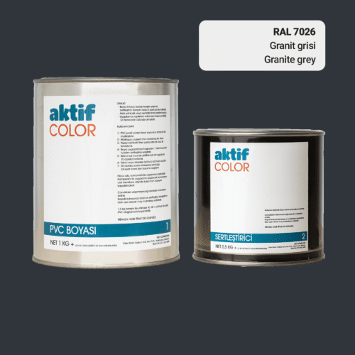 RAL 7026 Granit Grisi PVC Boyası – 1 kg Boya + 0,5 kg Sertleştirici
