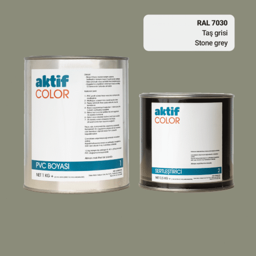 RAL 7030 Taş Grisi PVC Boyası – 1 kg Boya + 0,5 kg Sertleştirici