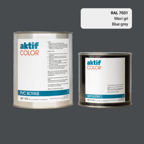 RAL 7031 Mavi Gri PVC Boyası – 1 kg Boya + 0,5 kg Sertleştirici