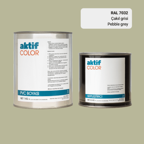 RAL 7032 Çakıl Grisi PVC Boyası – 1 kg Boya + 0,5 kg Sertleştirici