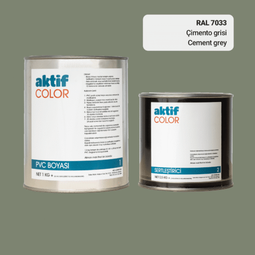 RAL 7033 Çimento Grisi PVC Boyası – 1 kg Boya + 0,5 kg Sertleştirici