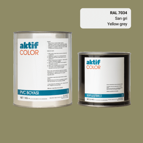 RAL 7034 Sarı Gri PVC Boyası – 1 kg Boya + 0,5 kg Sertleştirici