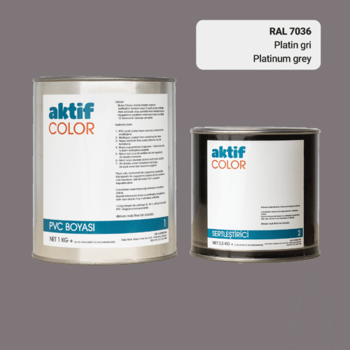 RAL 7036 Platin Gri PVC Boyası – 1 kg Boya + 0,5 kg Sertleştirici