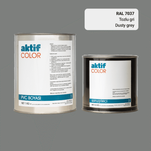 RAL 7037 Tozlu Gri PVC Boyası – 1 kg Boya + 0,5 kg Sertleştirici