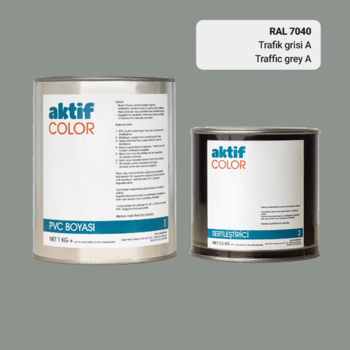 RAL 7042 Trafik Grisi A PVC Boyası – 1 kg Boya + 0,5 kg Sertleştirici