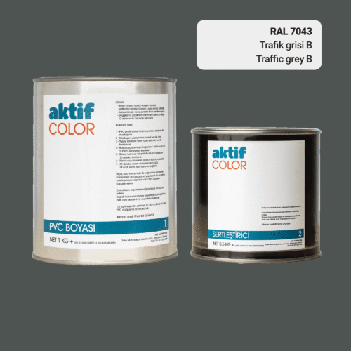 RAL 7043 Trafik Grisi B PVC Boyası – 1 kg Boya + 0,5 kg Sertleştirici
