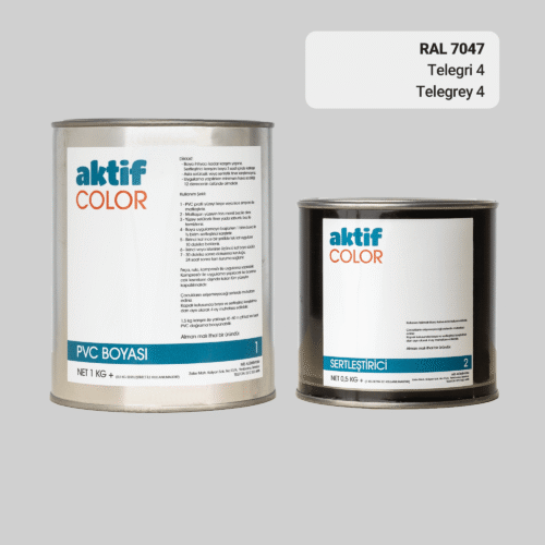 RAL 7047 Telegri 4 PVC Boyası – 1 kg Boya + 0,5 kg Sertleştirici