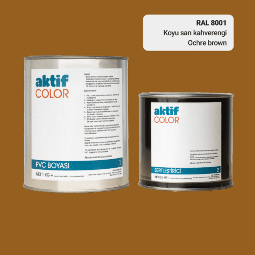 RAL 8001 Koyu Sarı Kahverengi PVC Boyası – 1 kg Boya + 0,5 kg Sertleştirici
