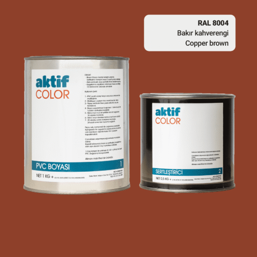 RAL 8004 Bakır Kahverengi PVC Boyası – 1 kg Boya + 0,5 kg Sertleştirici
