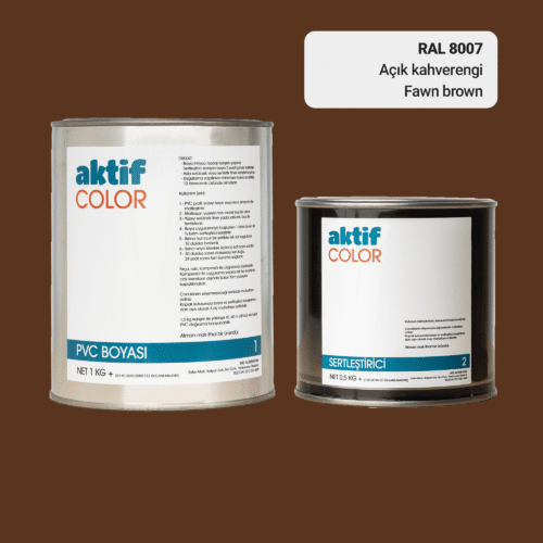 RAL 8007 Açık Kahverengi PVC Boyası – 1 kg Boya + 0,5 kg Sertleştirici