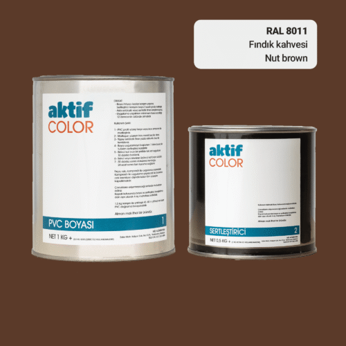 RAL 8011 Fındık Kahvesi PVC Boyası – 1 kg Boya + 0,5 kg Sertleştirici