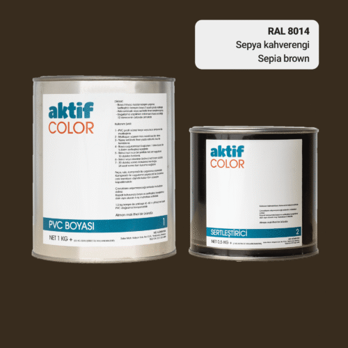 RAL 8014 Sepya Kahverengi PVC Boyası – 1 kg Boya + 0,5 kg Sertleştirici