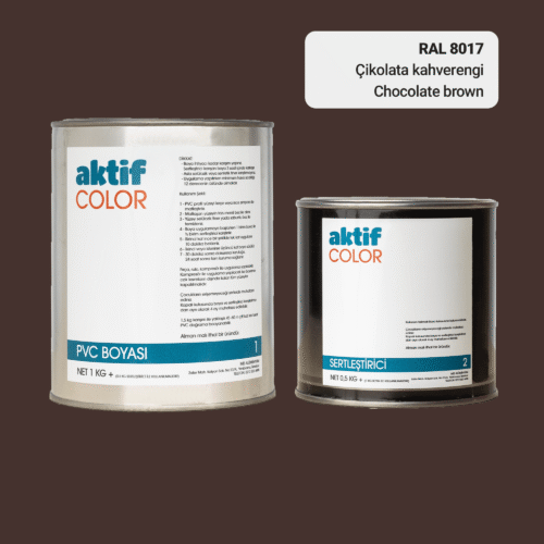 RAL 8017 Çikolata Kahverengi PVC Boyası – 1 kg Boya + 0,5 kg Sertleştirici