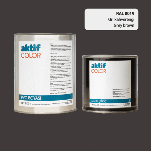 RAL 8019 Gri Kahverengi PVC Boyası – 1 kg Boya + 0,5 kg Sertleştirici