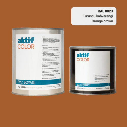 RAL 8023 Turuncu Kahverengi PVC Boyası – 1 kg Boya + 0,5 kg Sertleştirici