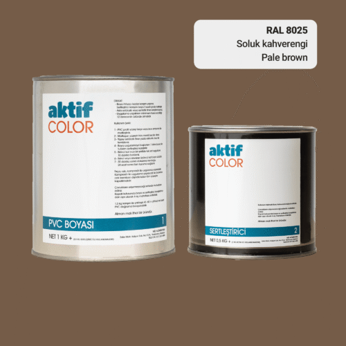 RAL 8025 Soluk Kahverengi PVC Boyası – 1 kg Boya + 0,5 kg Sertleştirici