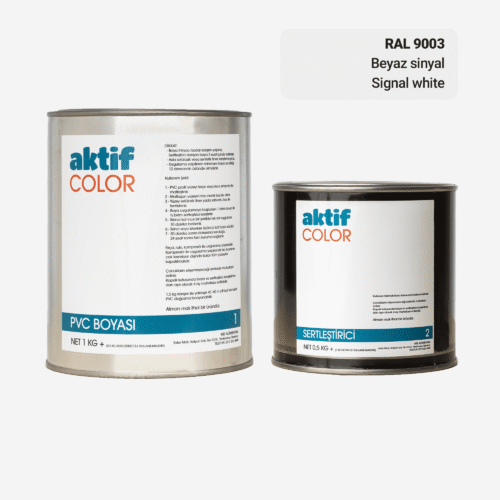 RAL 9003 Beyaz Sinyal PVC Boyası – 1 kg Boya + 0,5 kg Sertleştirici