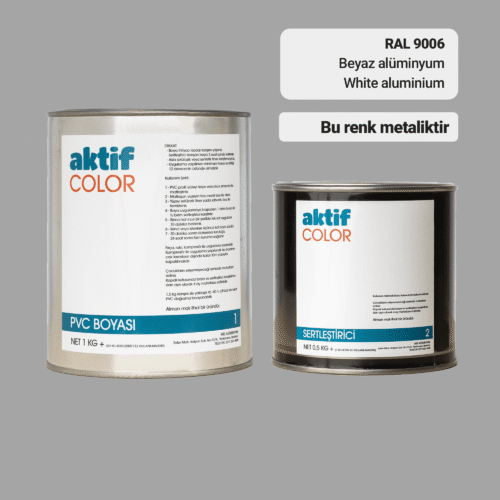 RAL 9006 Beyaz Alüminyum PVC Boyası – 1 kg Boya + 0,5 kg Sertleştirici