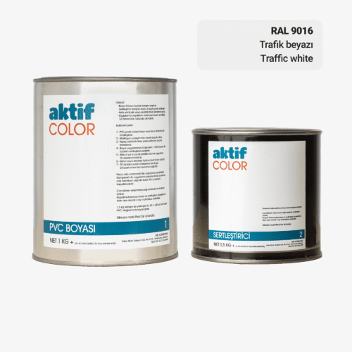 RAL 9016 Trafik Beyazı PVC Boyası – 1 kg Boya + 0,5 kg Sertleştirici
