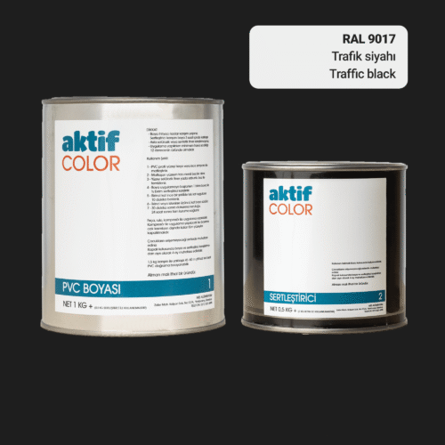 RAL 9017 Trafik Siyahı PVC Boyası – 1 kg Boya + 0,5 kg Sertleştirici