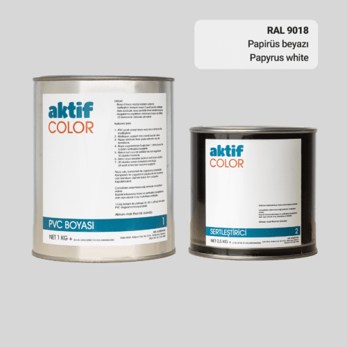 RAL 9018 Papirüs Beyazı PVC Boyası – 1 kg Boya + 0,5 kg Sertleştirici