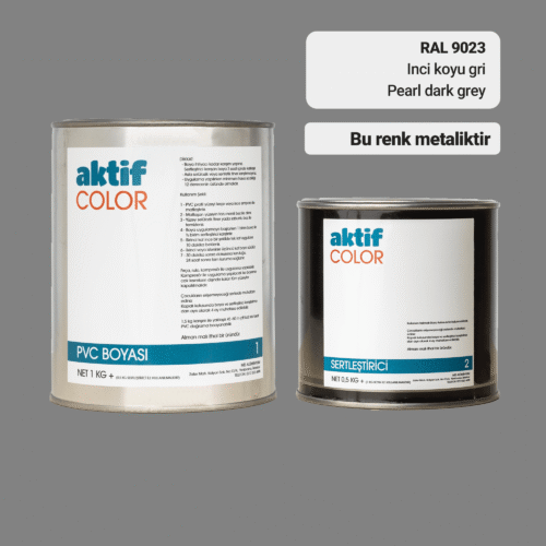 RAL 9023 İnci Koyu Gri PVC Boyası – 1 kg Boya + 0,5 kg Sertleştirici