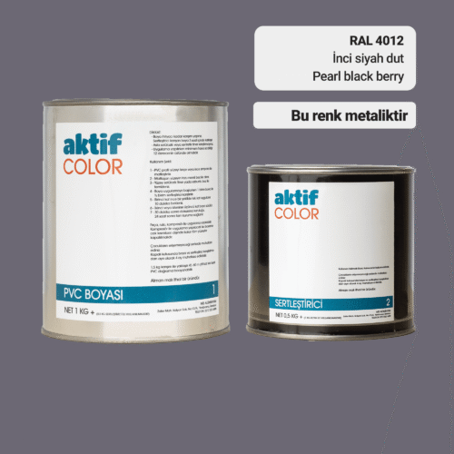 RAL 4012 İnci Siyah Dut PVC Boyası – 1 kg Boya + 0,5 kg Sertleştirici