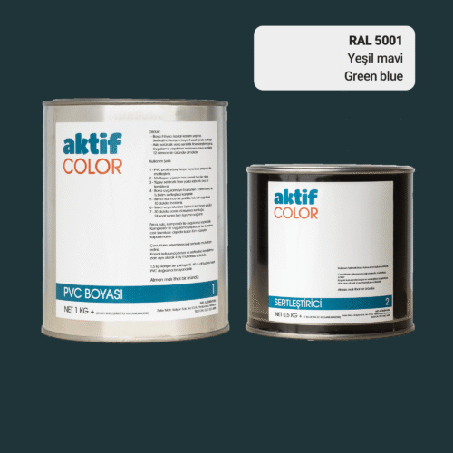 RAL 5001 Yeşil Mavi PVC Boyası – 1 kg Boya + 0,5 kg Sertleştirici