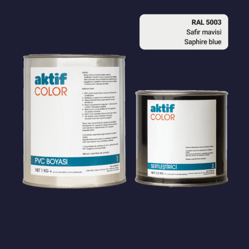 RAL 5003 Safir Mavisi PVC Boyası – 1 kg Boya + 0,5 kg Sertleştirici