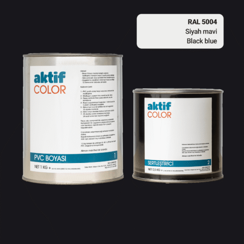 RAL 5004 Siyah Mavi PVC Boyası – 1 kg Boya + 0,5 kg Sertleştirici