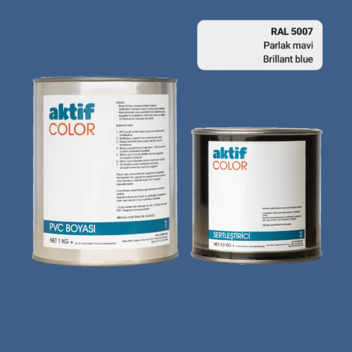 RAL 5007 Parlak Mavi PVC Boyası – 1 kg Boya + 0,5 kg Sertleştirici