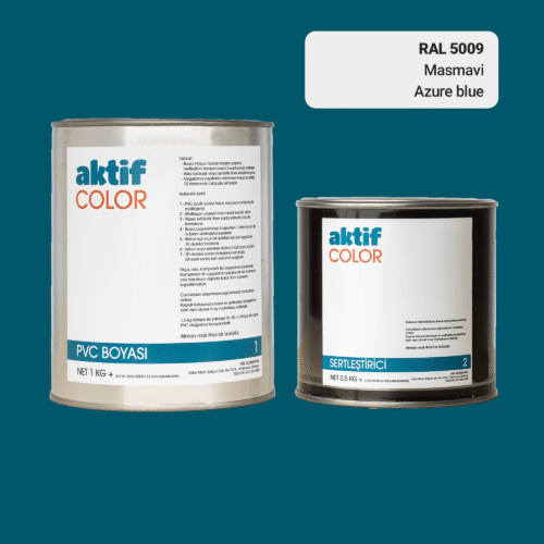RAL 5009 Gök Mavisi PVC Boyası – 1 kg Boya + 0,5 kg Sertleştirici
