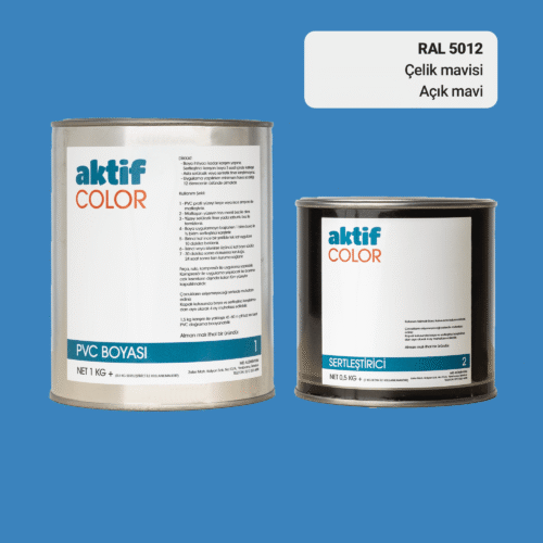 RAL 5012 Açık Mavi PVC Boyası – 1 kg Boya + 0,5 kg Sertleştirici