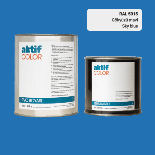 RAL 5015 Gökyüzü Mavi PVC Boyası – 1 kg Boya + 0,5 kg Sertleştirici