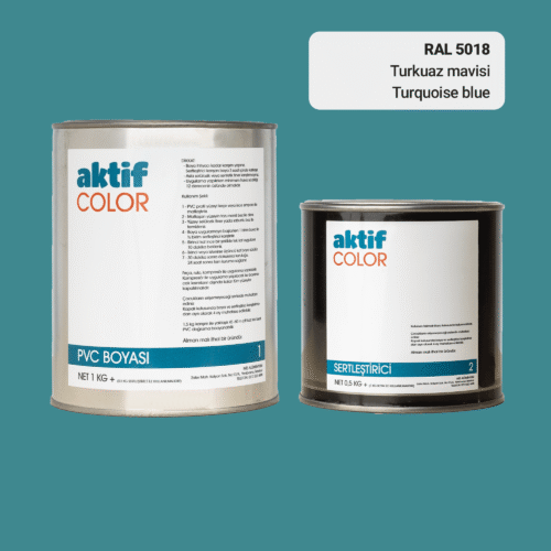 RAL 5018 Turkuaz Mavisi PVC Boyası – 1 kg Boya + 0,5 kg Sertleştirici